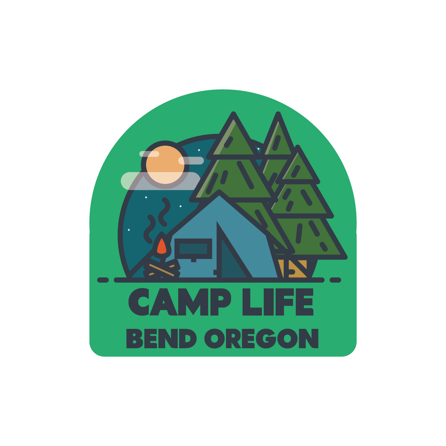 キャンプライフオレゴン (Camping Line Badge)