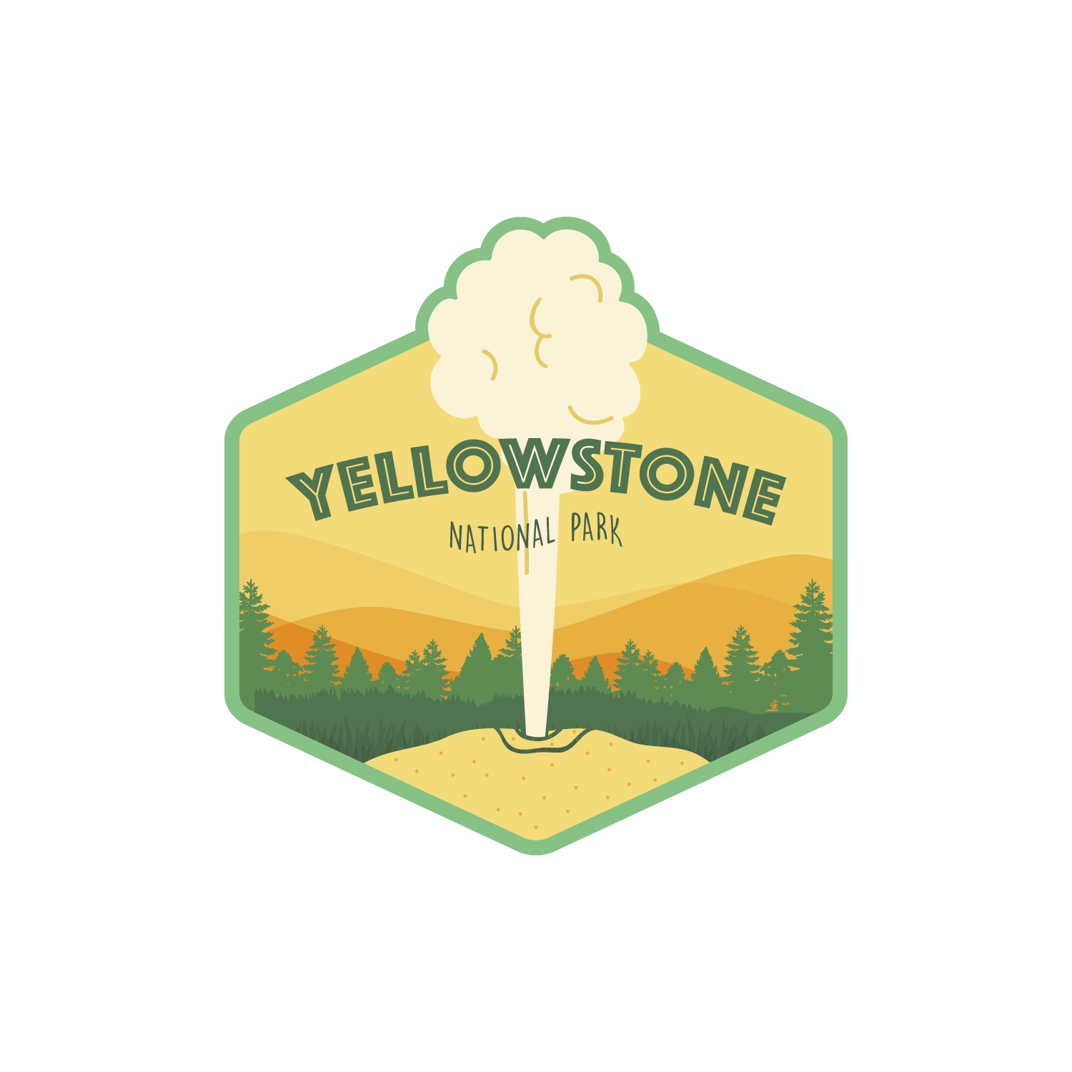 イエローストーンナショナルパーク (NP Simple Sketch-Yellowstone)