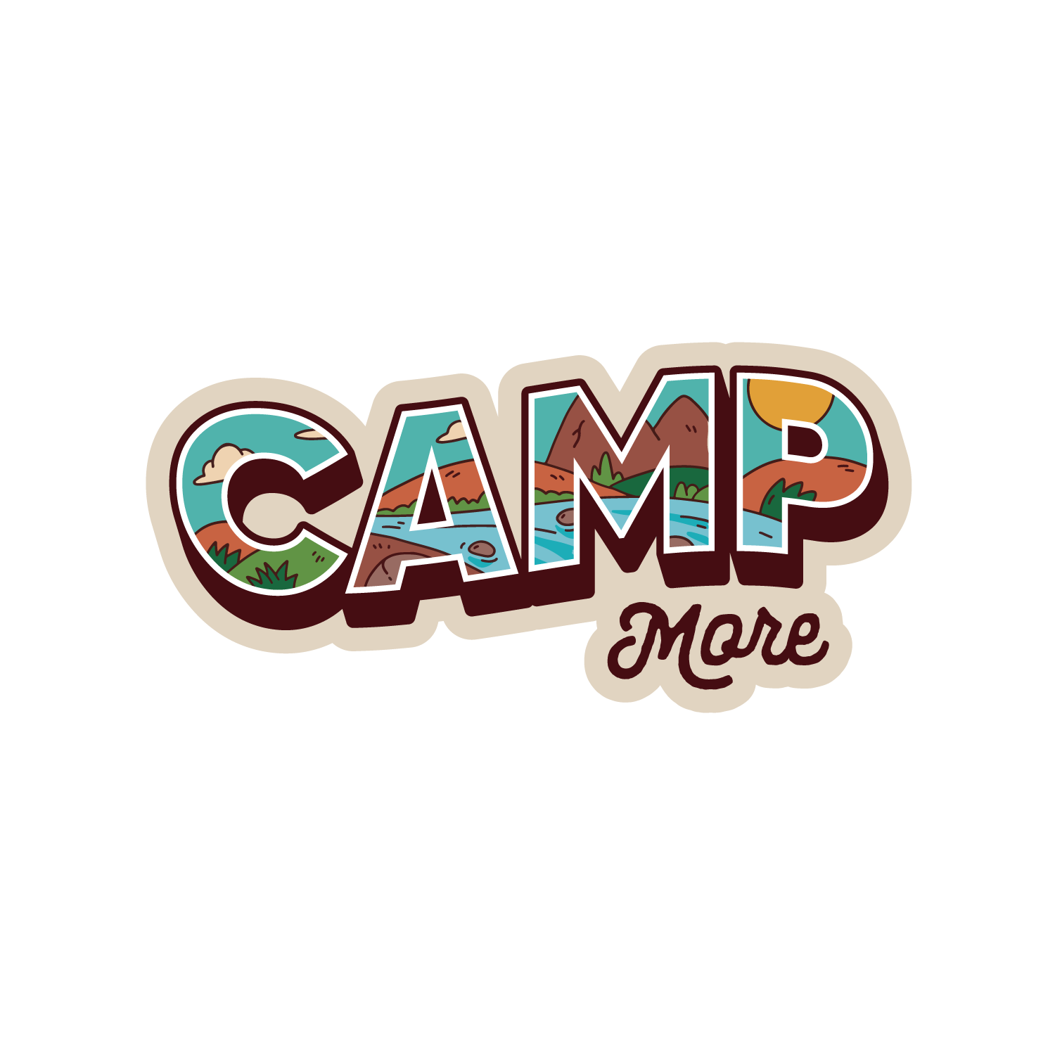 キャンプモアーロゴ（Camp Sayings-Camp More